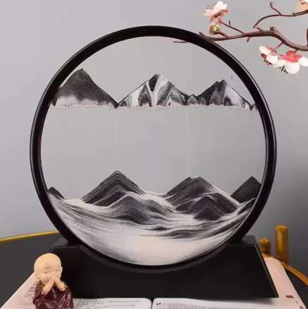 „Ruchomy Obraz z Piaskiem 3D – Relaksująca Dekoracja”